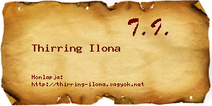 Thirring Ilona névjegykártya